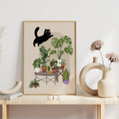 Poster Chat Noir Vilain & Jungle Monstera