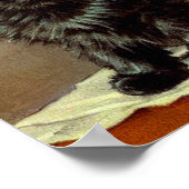 Poster Chat noir vintage d'Halloween et Citrouilles (Coin)