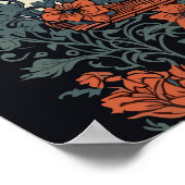 Poster Chat noir Vintage Floral (Coin)