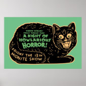 Poster Chat noir vintage Halloween (Devant)