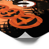 Poster Chat noir vintage la nuit éffrayante (Coin)