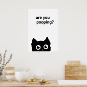 POSTER CHAT NOIR VOUS POUVEZ (Cuisine)