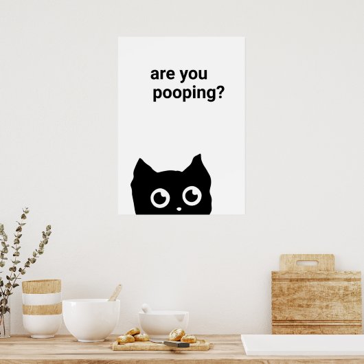 POSTER CHAT NOIR VOUS POUVEZ (Cuisine)