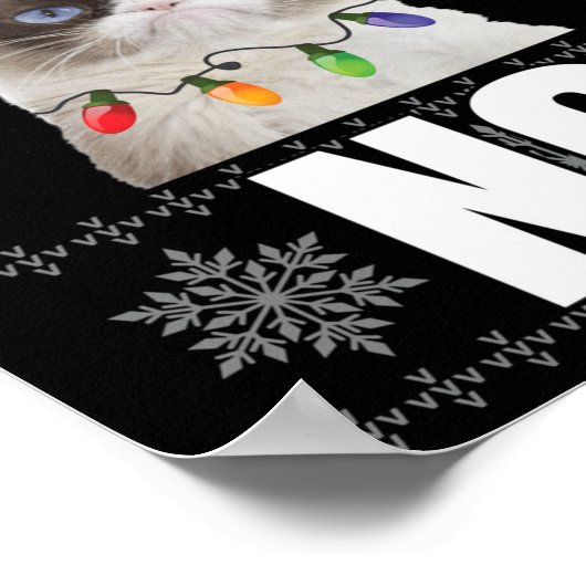 Poster Chat Non Grumpy Xmas Chats Pas De Vilains Cadeaux  (Coin)