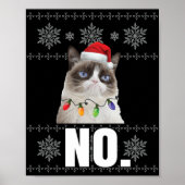 Poster Chat Non Grumpy Xmas Chats Pas De Vilains Cadeaux  (Devant)