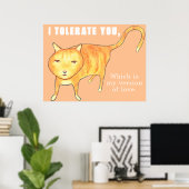 Poster Chat Orange Apathique Tolérant (Bureau à domicile)