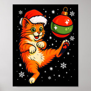 Poster Chat orange drôle humour Ornement de Noël Footll S
