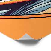 Poster Chat orange surfant (Coin)