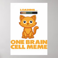 Chat orange un neurone drôle mème d'art en chargem