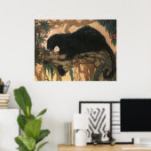 Poster Chat Panthère Noir Vintage (Bureau à domicile)