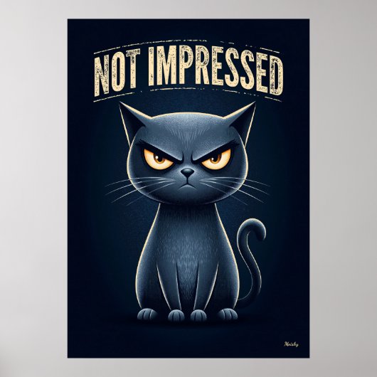 Poster Chat Pas Impressionné – Personnage de Dessin Animé (Devant)