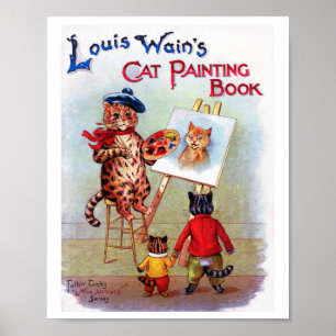 Poster Chat Peintre, Louis Wain