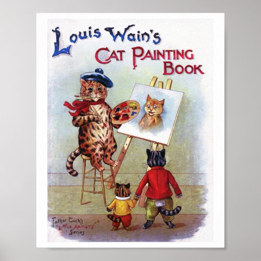 Poster Chat Peintre, Louis Wain (Devant)