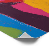 Poster Chat, peinture numérique abstraite, couleurs vives (Coin)