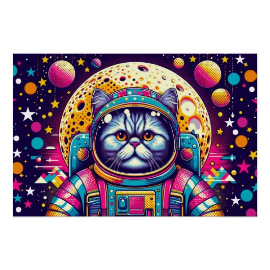 POSTER CHAT PERDU DANS L'ESPACE (Devant)