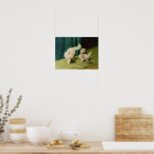 Poster Chat perse blanc avec deux chatons (Cuisine)
