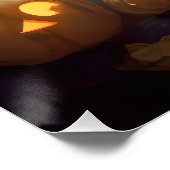 Poster Chat perse d'Halloween avec effroi Citrouille (Coin)