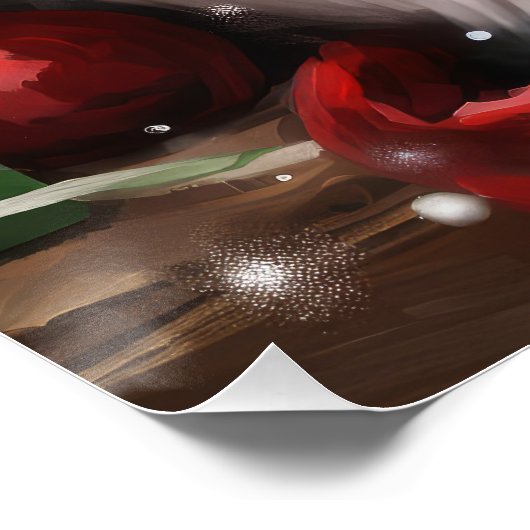 Poster Chat perse en Noël de neige (Coin)