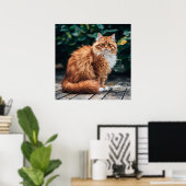 Poster Chat perse orange (Bureau à domicile)