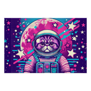 POSTER CHAT PERSIEN PERDU DANS L'ESPACE 2