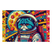 POSTER CHAT PERSIEN PERDU DANS L'ESPACE 5 (Devant)