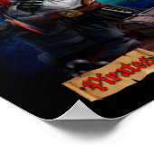 Poster Chat pirate et perroquet (Coin)