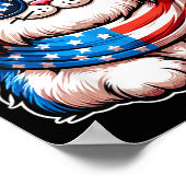 Poster Chat portant des lunettes de soleil drapeau améric (Coin)