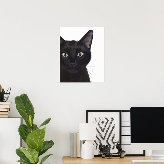 Poster Chat, Portrait de Gus (Bureau à domicile)