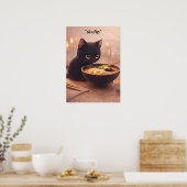 Poster Chat préparant des ramen à 3 heures du matin Affic (Cuisine)
