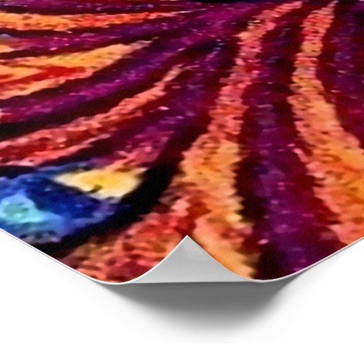 Poster "Chat psychédélique" de Louis Wain (Coin)