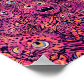 Poster Chat Psychedelique Surcharge Chat Neon (Coin)