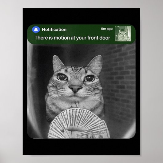 Poster Chat qui sonne avec Mème de mouvement  (Devant)