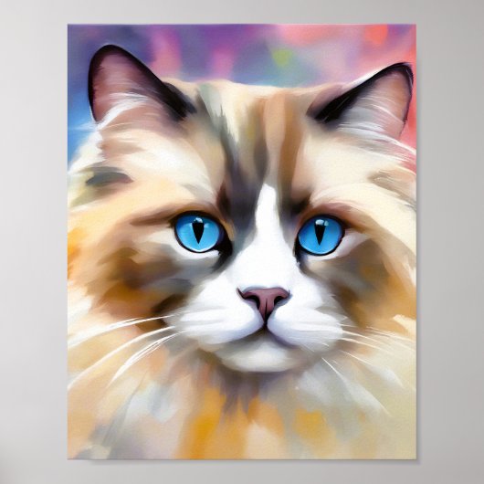 Poster Chat Ragdoll élégant et paisible (Devant)