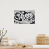 Poster Chat rayé, Louis Wain (Cuisine)