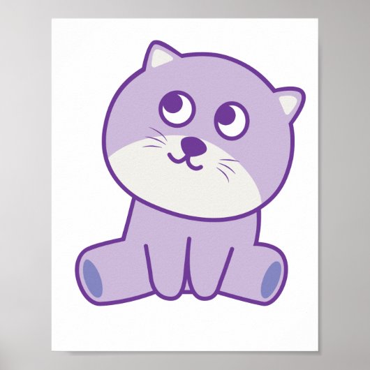 Poster chat regardant le ciel (Devant)