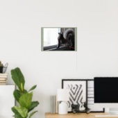 Poster Chat regardant par la fenêtre (Bureau à domicile)