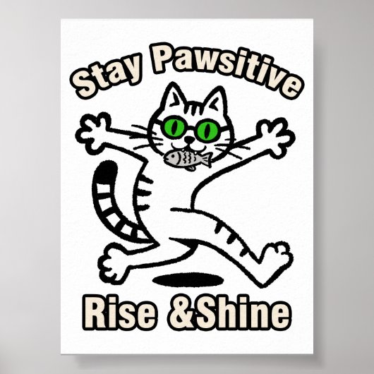 Poster Chat Restez Positif (Devant)