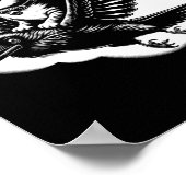 Poster Chat Riding A Crow _ Chat Sur Flying Raven Drôle T (Coin)