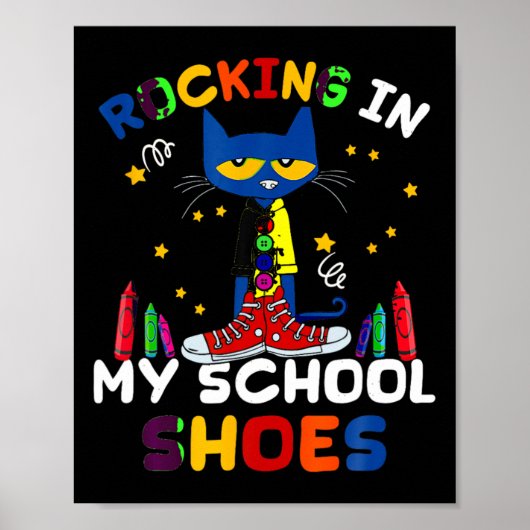 Poster Chat-rocking I N Mon-école-chaussures-retour à l'é (Devant)