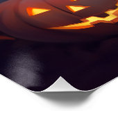 Poster Chat Russe Bleu d'Halloween avec des citrouilles e (Coin)