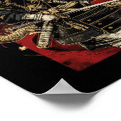 Poster Chat Samurai Avec Dragon Kanji (Coin)