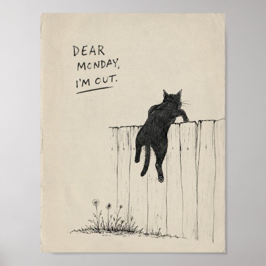Poster chat sarcastique du lundi (Devant)