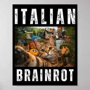 Poster Chat selfie avec mème drôle de brainrot italien