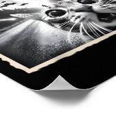 Poster Chat selfie avec UFO _ Drôle d'alien &amp; chat  (Coin)