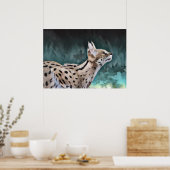 Poster Chat Serval (Cuisine)