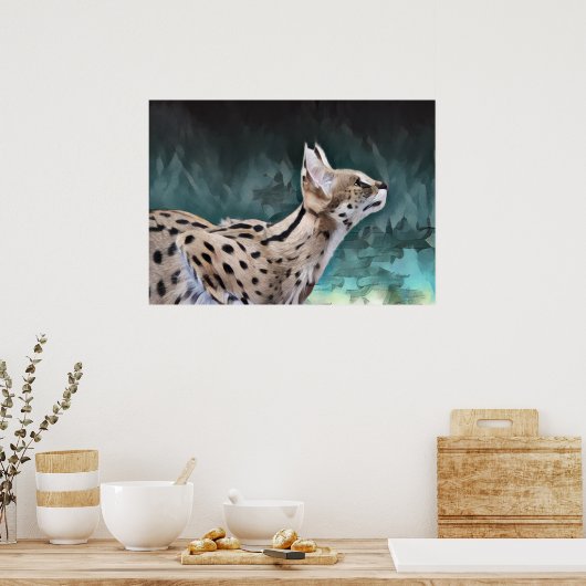 Poster Chat Serval (Cuisine)