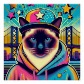 POSTER CHAT SIAMESE (Devant)