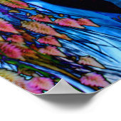 Poster Chat Siamese bleu électrique Art animal Abstrait (Coin)