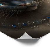 Poster Chat Siamois avec Couronne Bijoux et Collier (Coin)