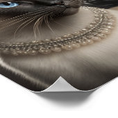 Poster Chat siamois avec couronne et collier (Coin)